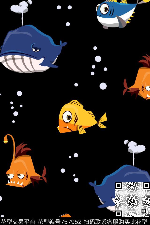 童装海洋鱼数码印花华亿平台下载（图片编号: 757952） - 瓦栏（Walan）