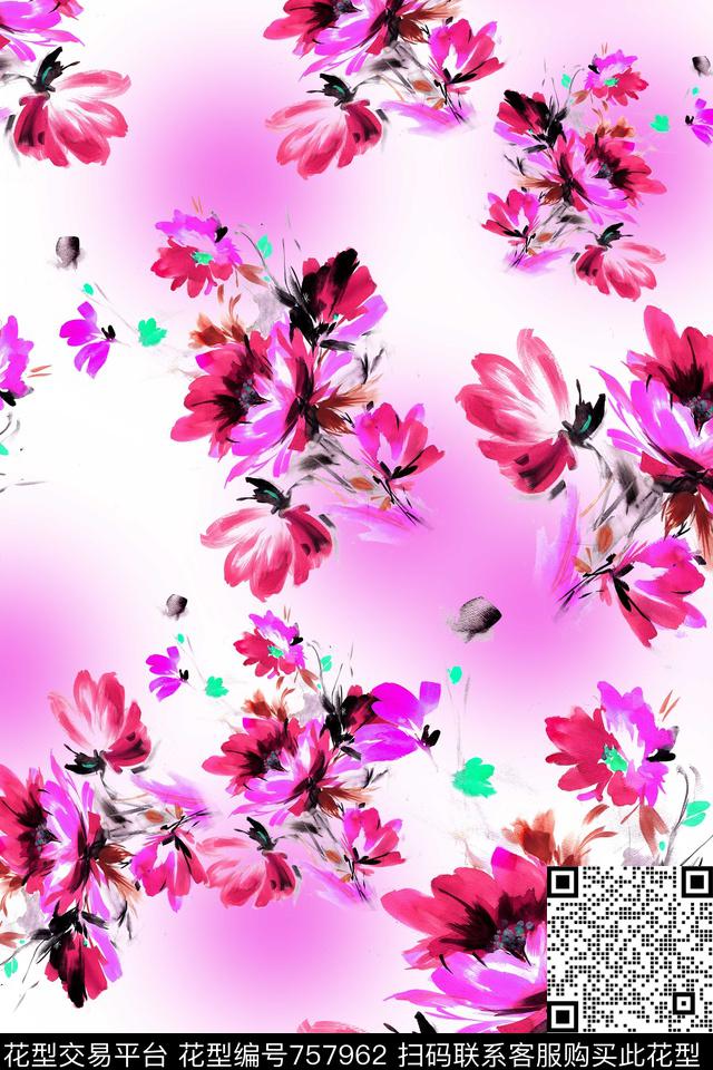 花卉数码印花华亿平台下载（图片编号: 757962） - 瓦栏（Walan）