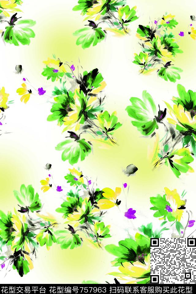 花卉数码印花华亿平台下载（图片编号: 757963） - 瓦栏（Walan）