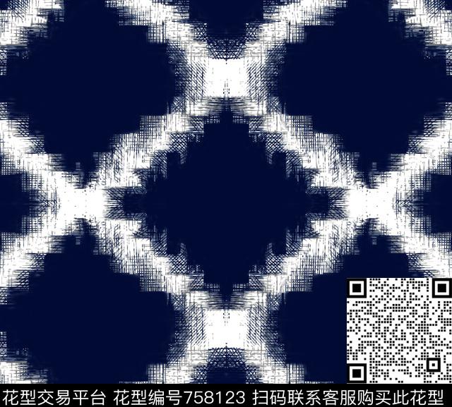 菱形方格几何数码印花华亿平台下载（图片编号: 758123） - 瓦栏（Walan）