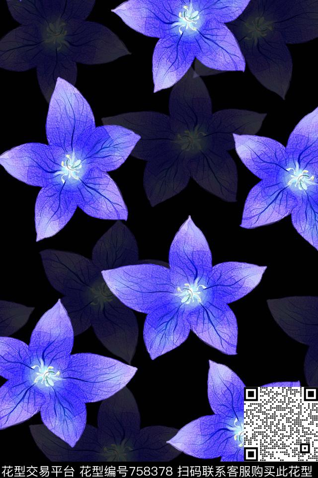 花卉数码印花华亿平台下载（图片编号: 758378） - 瓦栏（Walan）