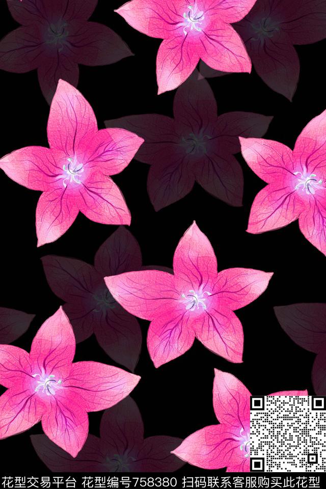 花卉数码印花华亿平台下载（图片编号: 758380） - 瓦栏（Walan）