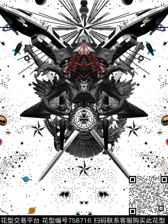 几何抽象潮牌数码印花华亿平台下载（图片编号: 758716） - 瓦栏（Walan）