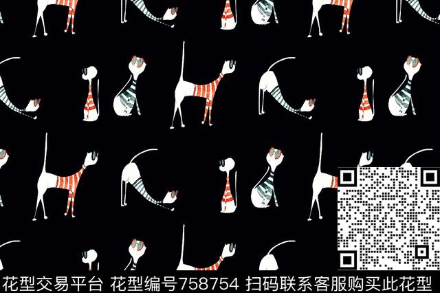猫动物婴童传统印花华亿平台下载（图片编号: 758754） - 瓦栏（Walan）