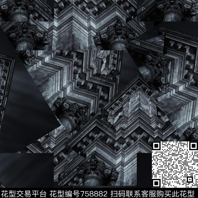 潮牌风景建筑数码印花华亿平台下载（图片编号: 758882） - 瓦栏（Walan）