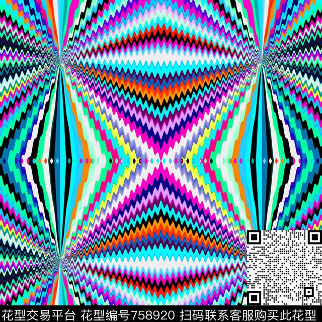 泳装抽象几何数码印花华亿平台下载（图片编号: 758920） - 瓦栏（Walan）