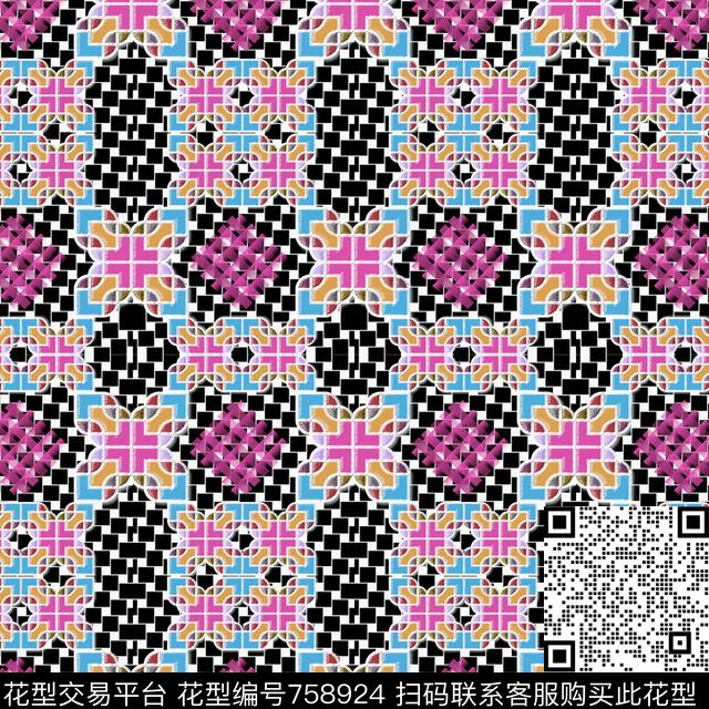 不规则几何复古几何传统印花华亿平台下载（图片编号: 758924） - 瓦栏（Walan）