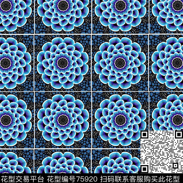 蓝井纹传统印花华亿平台下载（图片编号: 75920） - 瓦栏（Walan）