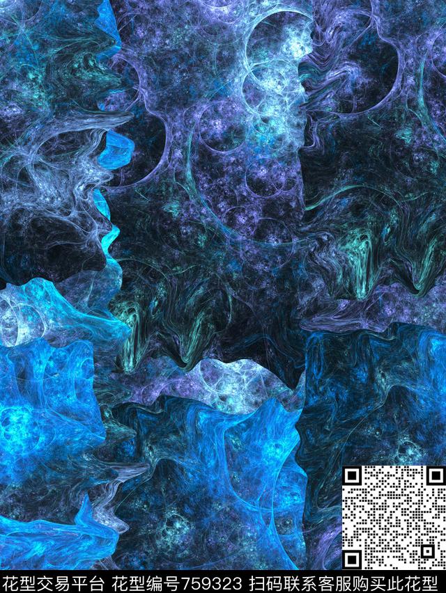 纹理油墨笔触数码印花华亿平台下载（图片编号: 759323） - 瓦栏（Walan）