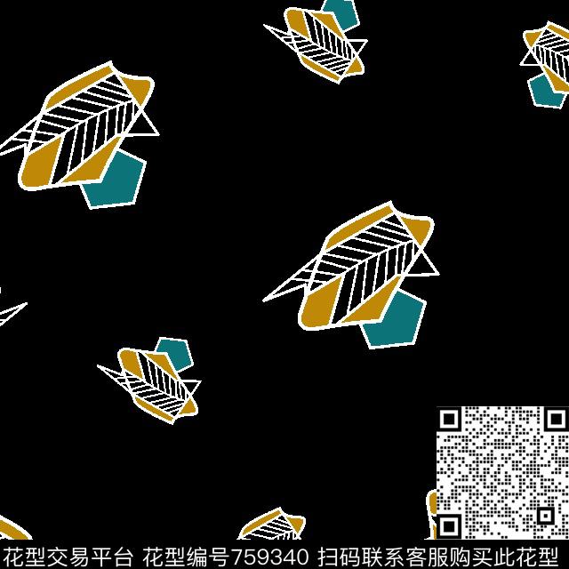 不规则几何抽象白底印花传统印花华亿平台下载（图片编号: 759340） - 瓦栏（Walan）