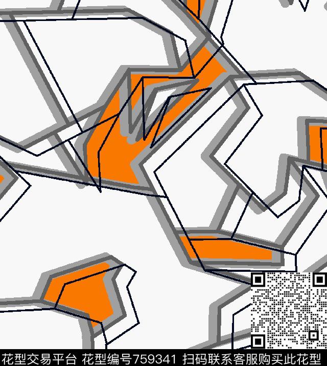 抽象不规则几何个性传统印花华亿平台下载（图片编号: 759341） - 瓦栏（Walan）