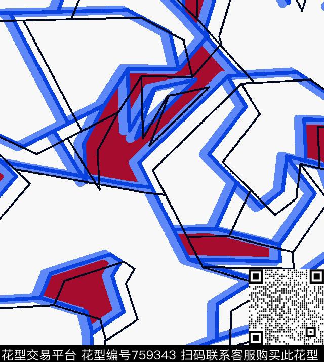 抽象不规则几何个性传统印花华亿平台下载（图片编号: 759343） - 瓦栏（Walan）