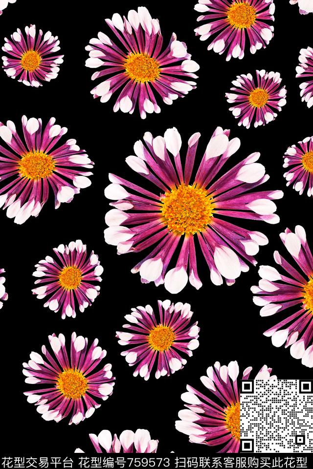 大牌华亿平台大花花朵数码印花华亿平台下载（图片编号: 759573） - 瓦栏（Walan）