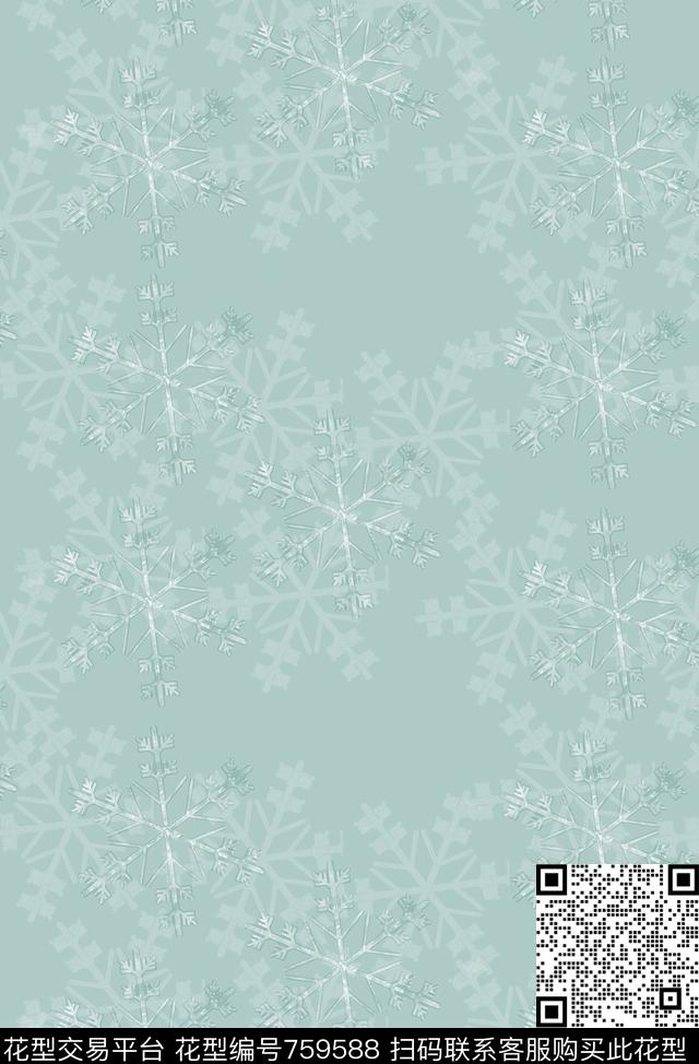 雪花抽象数码印花华亿平台下载（图片编号: 759588） - 瓦栏（Walan）