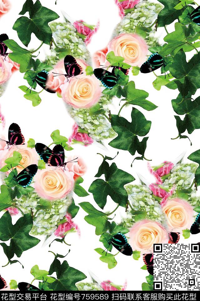 花瓣花朵花卉数码印花华亿平台下载（图片编号: 759589） - 瓦栏（Walan）