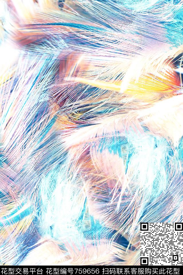 羽绒羽毛鹅毛数码印花华亿平台下载（图片编号: 759656） - 瓦栏（Walan）