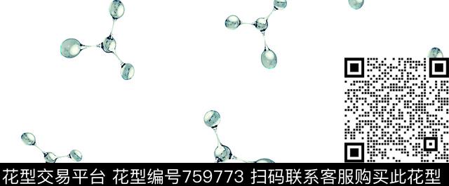 圆形波点几何数码印花华亿平台下载（图片编号: 759773） - 瓦栏（Walan）