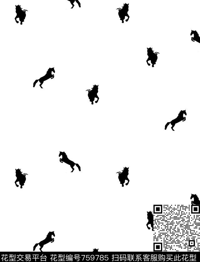 动物马商务传统印花华亿平台下载（图片编号: 759785） - 瓦栏（Walan）