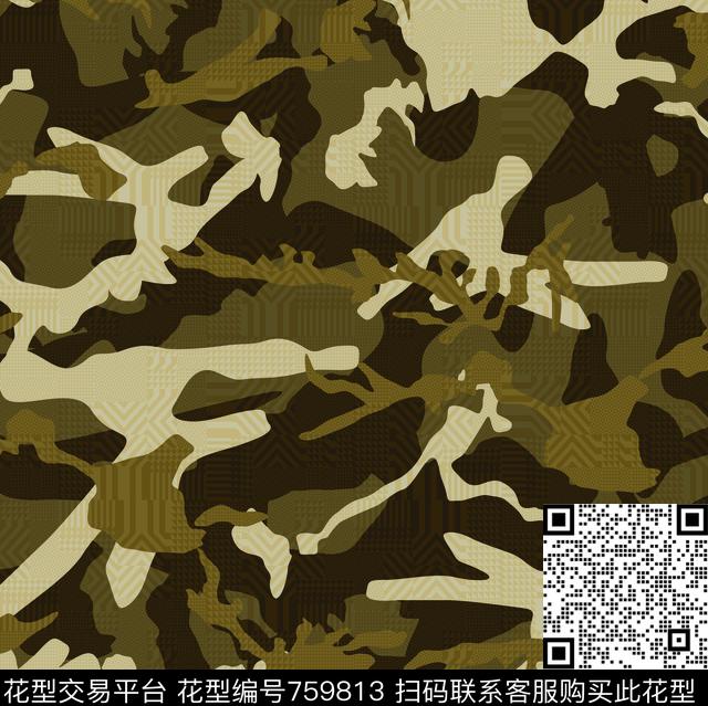 几何迷彩底纹数码印花华亿平台下载（图片编号: 759813） - 瓦栏（Walan）