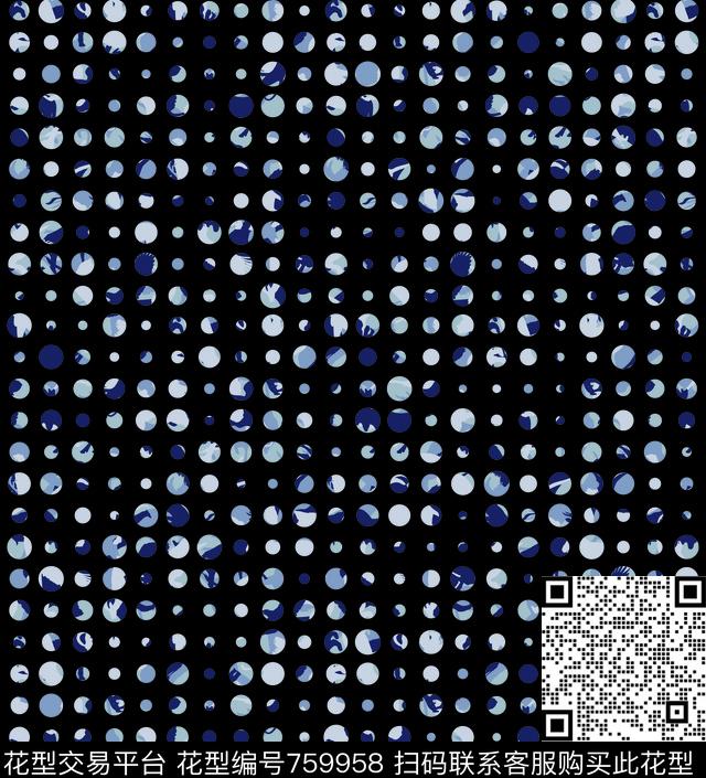 波点圆几何数码印花华亿平台下载（图片编号: 759958） - 瓦栏（Walan）