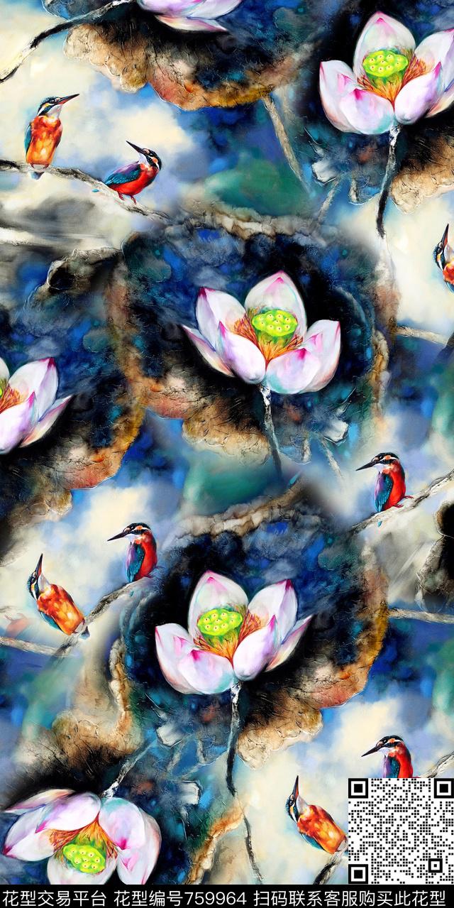 小碎花乱花大花数码印花华亿平台下载（图片编号: 759964） - 瓦栏（Walan）