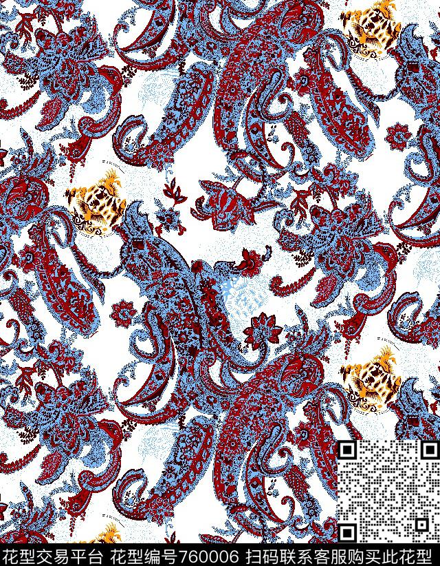 民族风几何佩斯利传统印花华亿平台下载（图片编号: 760006） - 瓦栏（Walan）