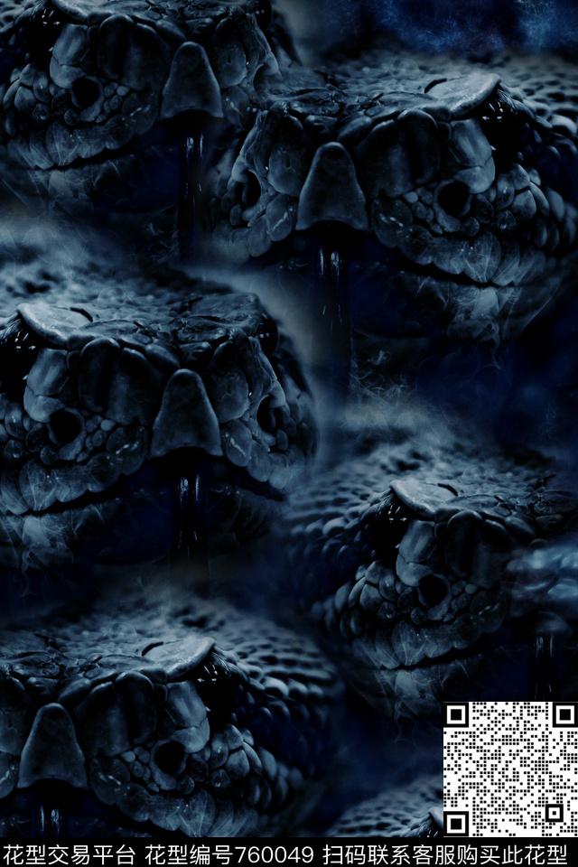 蟒蛇黑暗哥特数码印花华亿平台下载（图片编号: 760049） - 瓦栏（Walan）
