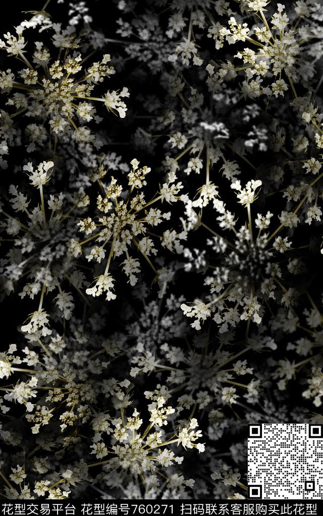兰花花朵花卉数码印花华亿平台下载（图片编号: 760271） - 瓦栏（Walan）