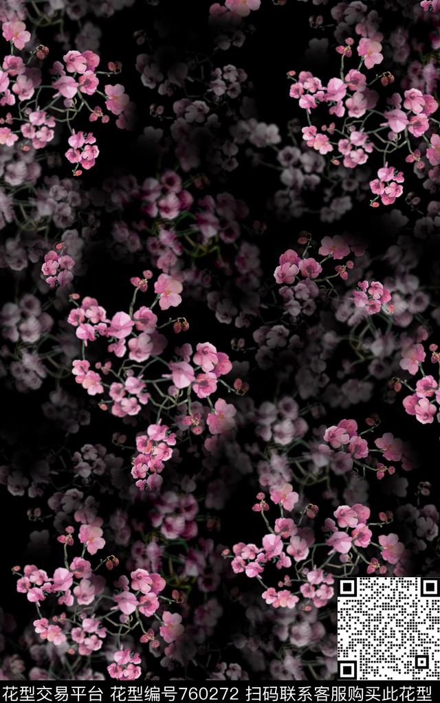 兰花花朵花卉数码印花华亿平台下载（图片编号: 760272） - 瓦栏（Walan）