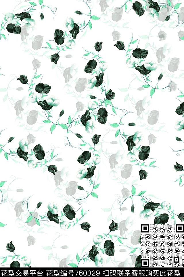 花卉传统印花华亿平台下载（图片编号: 760329） - 瓦栏（Walan）