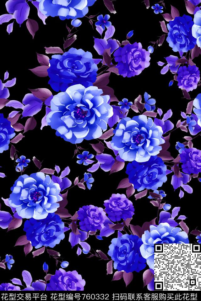花卉数码印花华亿平台下载（图片编号: 760332） - 瓦栏（Walan）