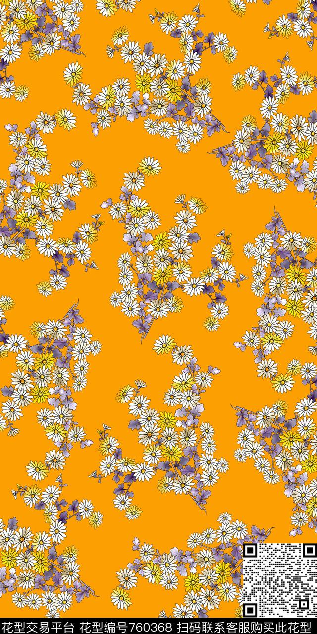 乱花数码水彩数码印花华亿平台下载（图片编号: 760368） - 瓦栏（Walan）