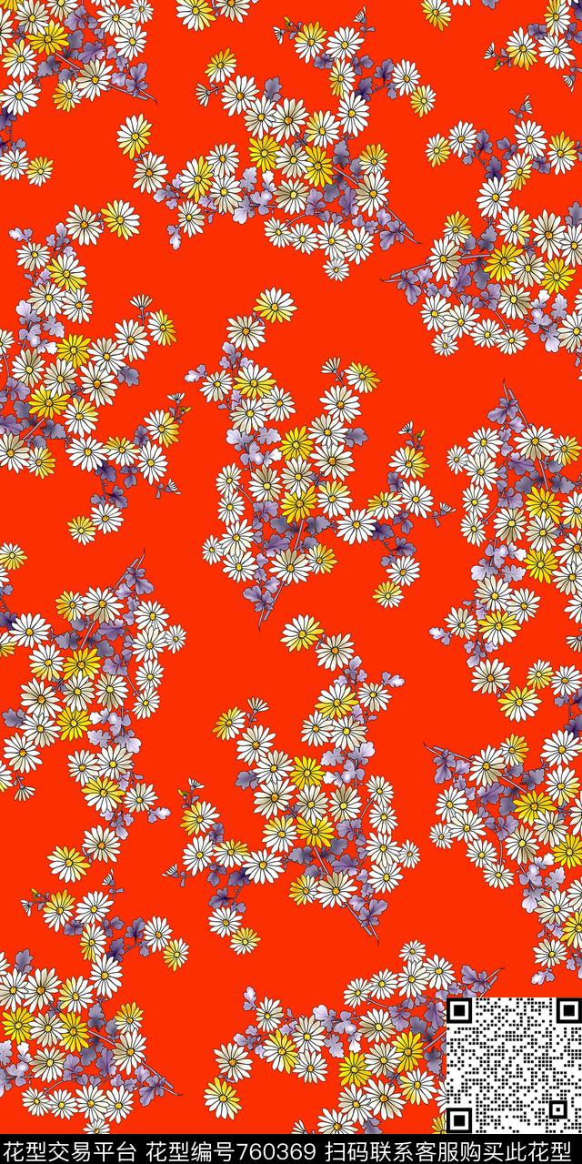 乱花数码水彩数码印花华亿平台下载（图片编号: 760369） - 瓦栏（Walan）