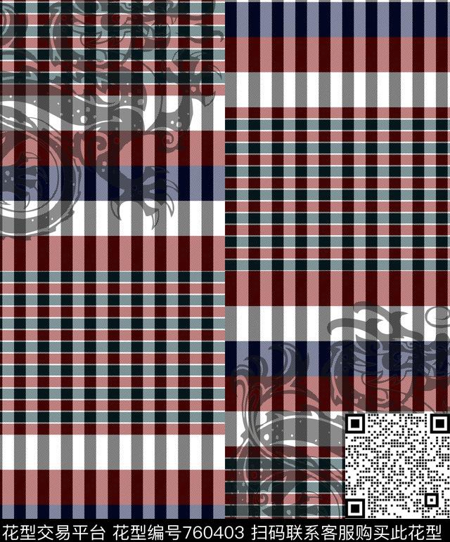 方格几何格子传统印花华亿平台下载（图片编号: 760403） - 瓦栏（Walan）
