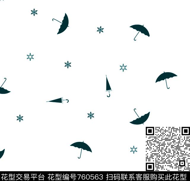 雪花休闲伞传统印花华亿平台下载（图片编号: 760563） - 瓦栏（Walan）