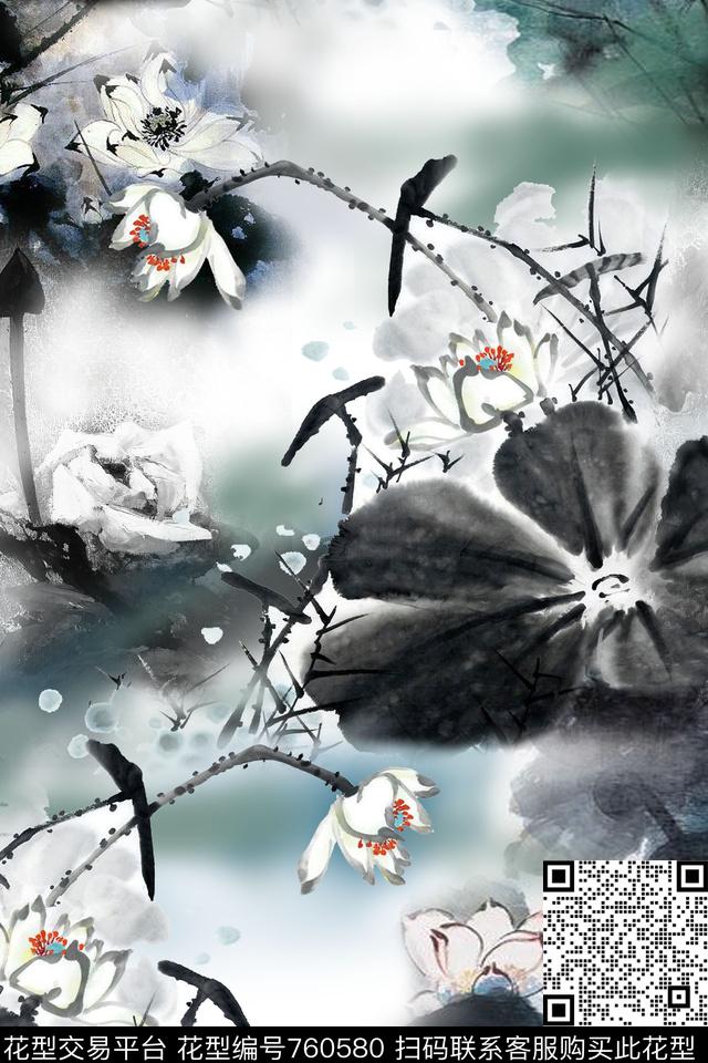 时尚大气流行数码印花华亿平台下载（图片编号: 760580） - 瓦栏（Walan）