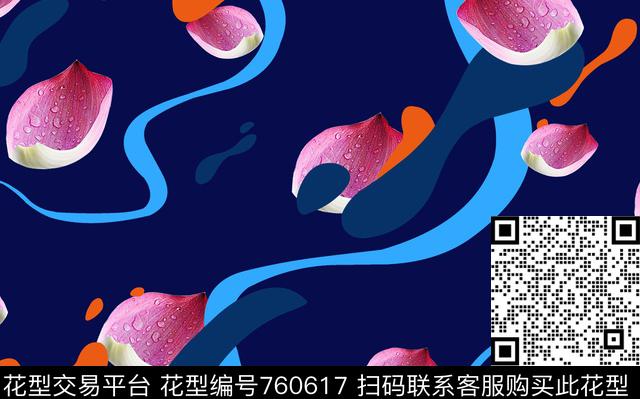 不规则几何几何花卉数码印花华亿平台下载（图片编号: 760617） - 瓦栏（Walan）