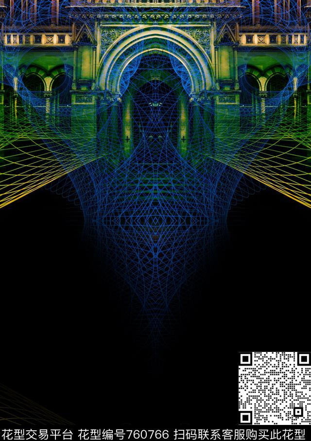 欧式定位花男装欧洲建筑数码印花华亿平台下载（图片编号: 760766） - 瓦栏（Walan）