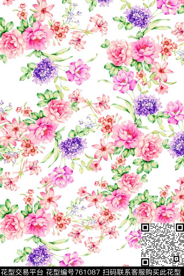 花卉数码印花华亿平台下载（图片编号: 761087） - 瓦栏（Walan）