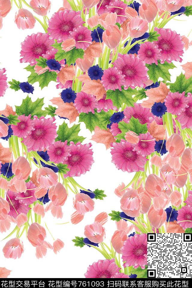 花卉花朵春天数码印花华亿平台下载（图片编号: 761093） - 瓦栏（Walan）