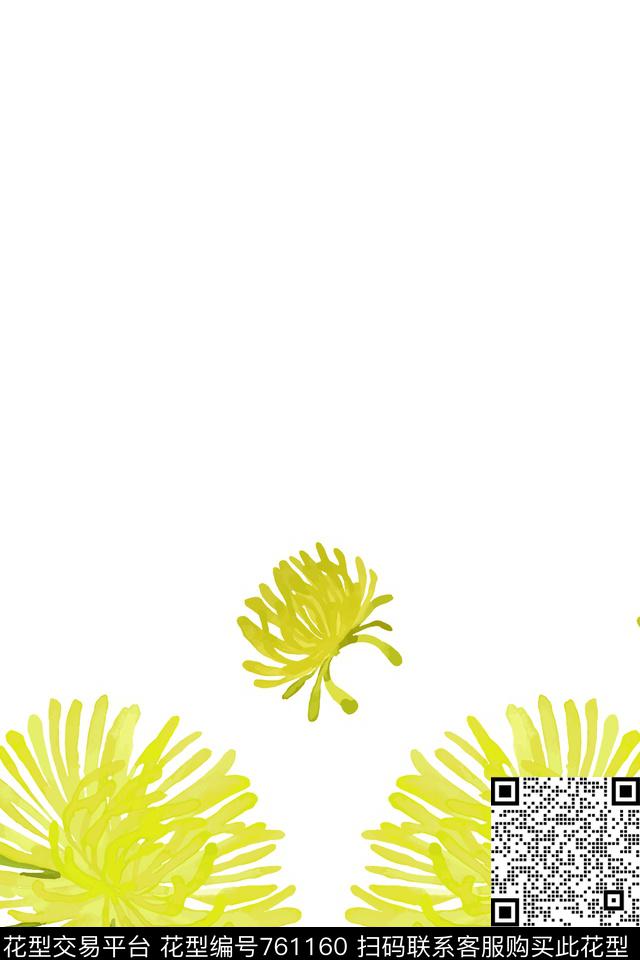 中国风旗袍菊花数码印花华亿平台下载（图片编号: 761160） - 瓦栏（Walan）