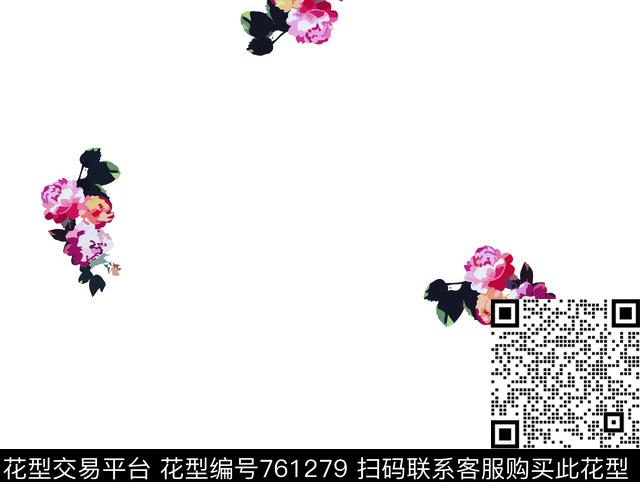 小碎花玫瑰花卉传统印花华亿平台下载（图片编号: 761279） - 瓦栏（Walan）