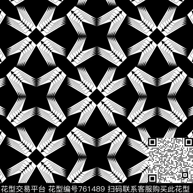 白花黑底黑白花传统印花华亿平台下载（图片编号: 761489） - 瓦栏（Walan）