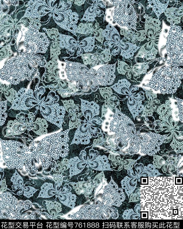 大花面料花卉数码印花华亿平台下载（图片编号: 761888） - 瓦栏（Walan）