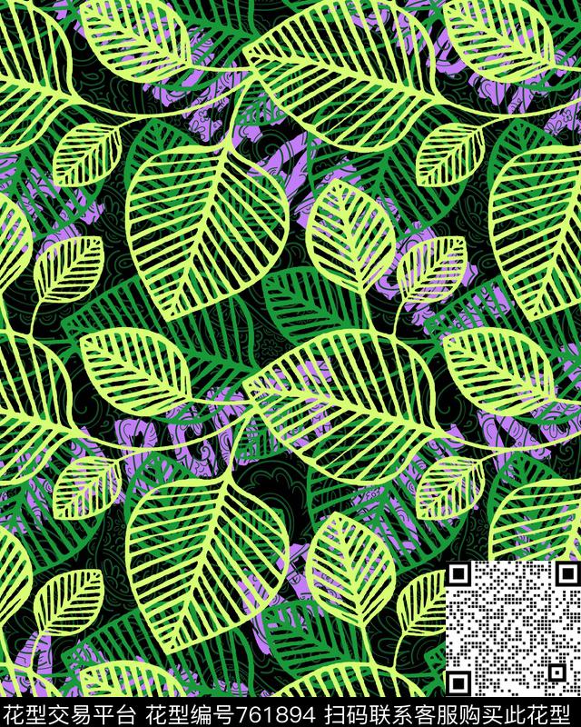 大花面料花卉数码印花华亿平台下载（图片编号: 761894） - 瓦栏（Walan）