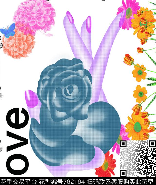 女装前幅玫瑰欧美数码印花华亿平台下载（图片编号: 762164） - 瓦栏（Walan）