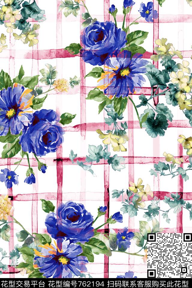 女装花鸟植物手绘花卉数码印花华亿平台下载（图片编号: 762194） - 瓦栏（Walan）