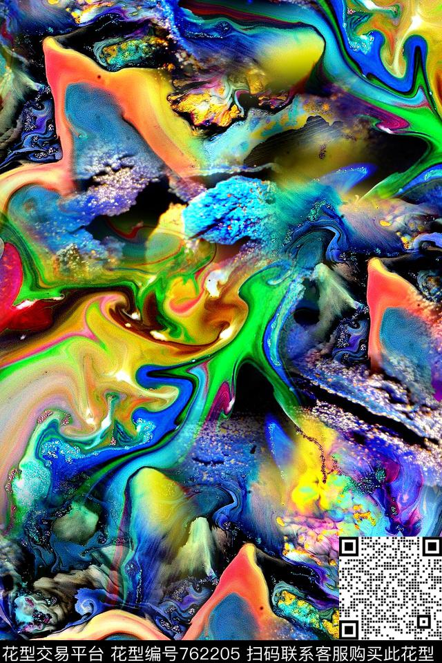 抽象几何拼接数码印花华亿平台下载（图片编号: 762205） - 瓦栏（Walan）