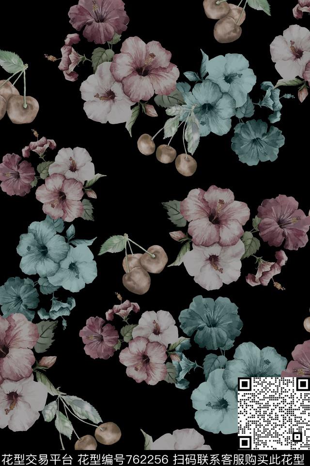 花卉女装数码印花华亿平台下载（图片编号: 762256） - 瓦栏（Walan）