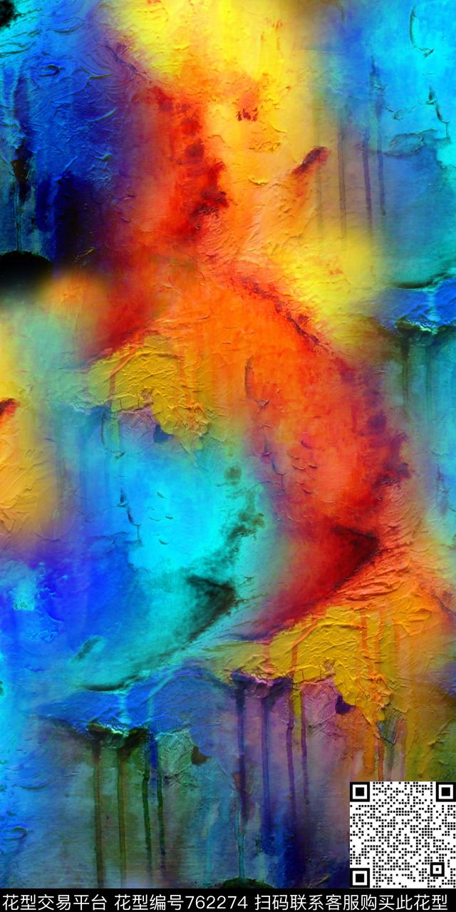 油画抽象底纹手绘数码印花华亿平台下载（图片编号: 762274） - 瓦栏（Walan）